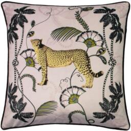 Rackhams Tropica Cheetah Cushion Cover - Blush/Green/Gold - One Size - Blush/Green/Gold - 100% Polyester