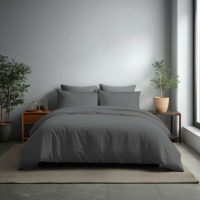 Rackhams Microfibre Soft Touch Duvet Cover And Pillowcase/s Set Bed Linen - Single - Grey - image 1