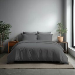 Rackhams Microfibre Soft Touch Duvet Cover And Pillowcase/s Set Bed Linen - Single - Grey - thumbnail 1