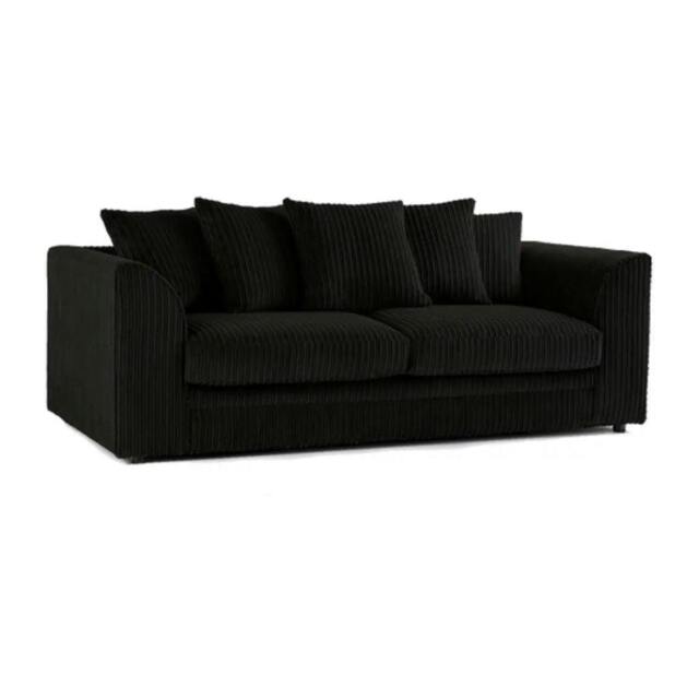 Rackhams Chicago Scatter Back Living Room Furniture Range - Black - 3 Seater - image 1