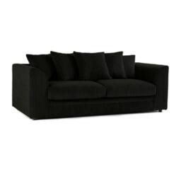 Rackhams Chicago Scatter Back Living Room Furniture Range - Black - 3 Seater