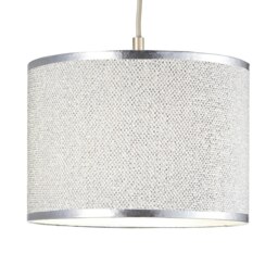 Rackhams Modern and Designer Mini Diamond Silver Glitter Fabric Lamp Shade 25cm Wide - thumbnail 2