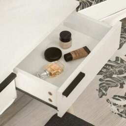 Rackhams Dressing Table With Mirror and Cushioned Stool White - thumbnail 2