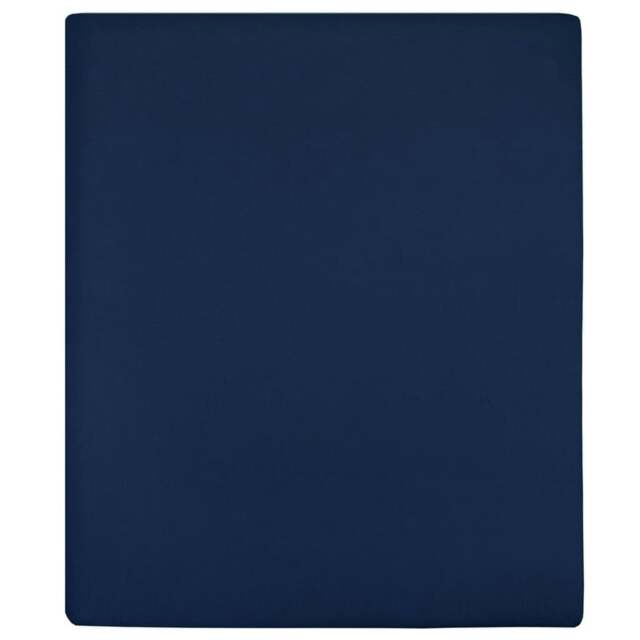 Rackhams Jersey Fitted Sheets 2 pcs Navy Blue 90x200 cm Cotton - image 1