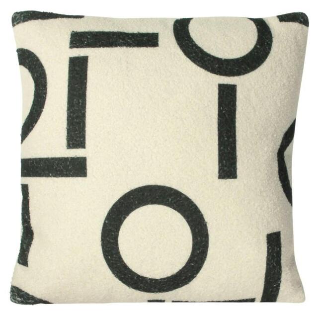 Rackhams Circa Shearling Square Cushion Cover - Black - One Size - Black - 100% Polyester - image 1