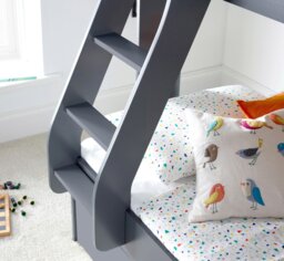 Rackhams Oliver Onyx Grey Triple Sleeper Storage Bunk Bed With Drawer And Mattress Options - Single / Small Double Bunk (No Drawer) With Memory Mattresses - thumbnail 6