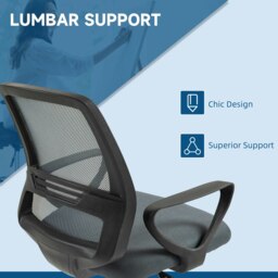 Rackhams Draughtsman Chair Tall Office Chair with Adjustable Height Grey - Black - thumbnail 5