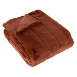 Rackhams Empress Faux Fur Throw - Rust - 140 x 200cm - Rust - 100% Polyester - thumbnail 3