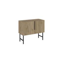 Rackhams Modern Tona Console Cabinet w/Soft-Close 2 Doors Sideboard Black Metal Legs 88(W)cm - Sandstone - thumbnail 4