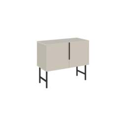 Rackhams Modern Tona Console Cabinet w/Soft-Close 2 Doors Sideboard Black Metal Legs 88(W)cm - Sandstone - thumbnail 2