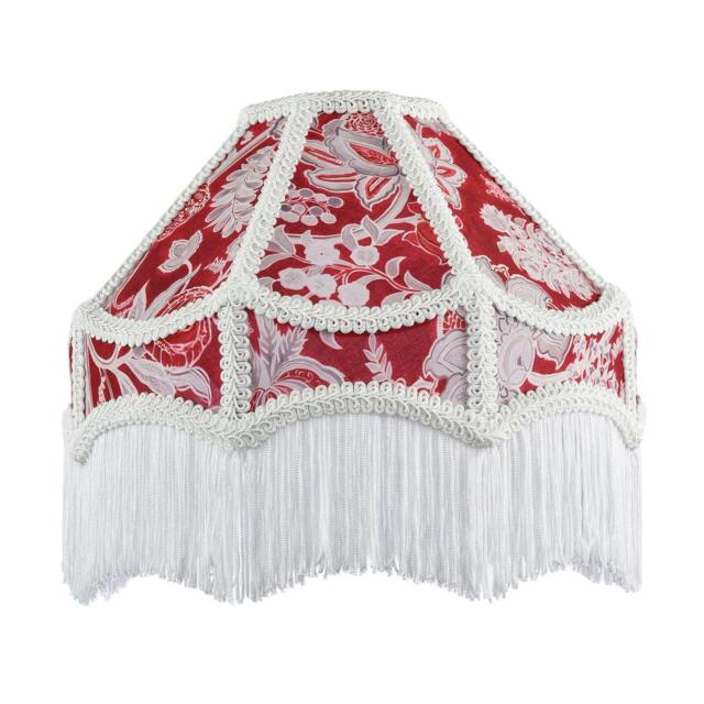 Rackhams Vintage Victorian Style Floral Pendant Shade in Burgundy Red Fabric - image 1