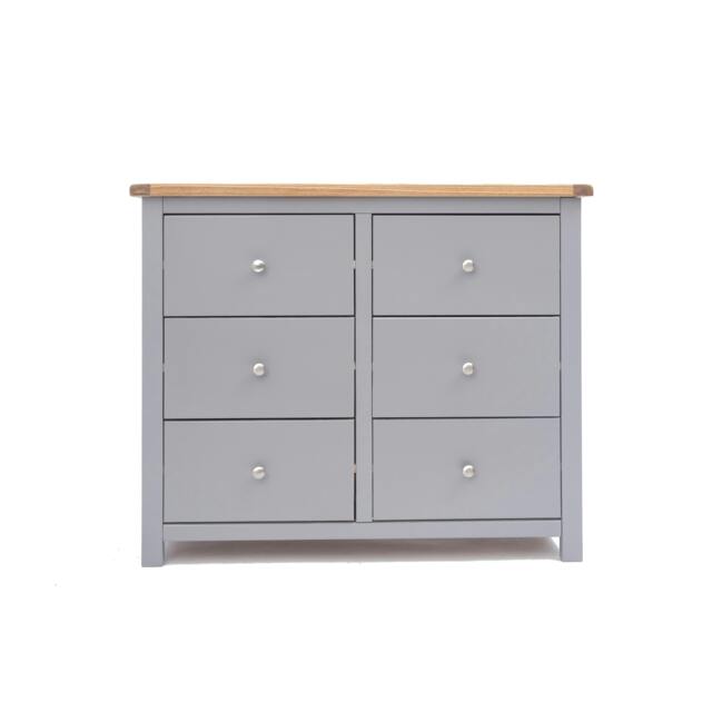 Rackhams Mirano 6 Drawer Chest of Drawers Chrome Knob - Grey - image 1