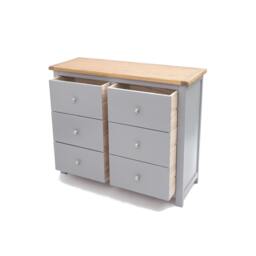 Rackhams Mirano 6 Drawer Chest of Drawers Chrome Knob - Grey - thumbnail 4