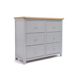 Rackhams Mirano 6 Drawer Chest of Drawers Chrome Knob - Grey - thumbnail 2