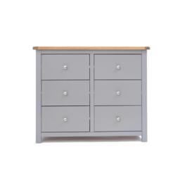 Rackhams Mirano 6 Drawer Chest of Drawers Chrome Knob - Grey