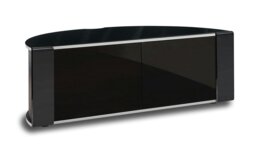 "Rackhams Sirius 1200 Remote Friendly Beam Thru Glass Door Gloss Black with Black Front Profiles up to 55"" LCD/Plasma/LED Cabinet TV Stand" - thumbnail 3