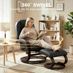 Rackhams Recliner Chair with Footstool, Swivel Recliner Armchair - Yes - Grey - thumbnail 6