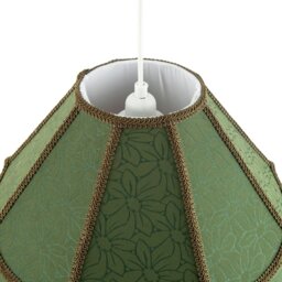 Rackhams Classic Forest Green Floral Jacquard Victorian Empire Pendant Shade - thumbnail 5