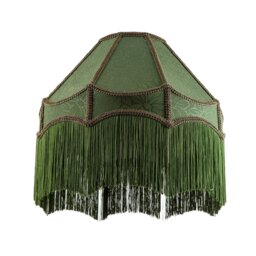 Rackhams Classic Forest Green Floral Jacquard Victorian Empire Pendant Shade - thumbnail 2
