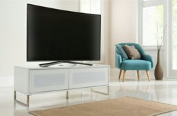 Rackhams Alphason Helium TV-Stand with 1 Door & 1 Flap White - 1200mm - White - thumbnail 3