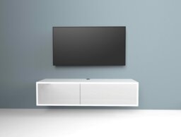 Rackhams Alphason Helium TV-Stand with 1 Door & 1 Flap White - 1200mm - White - thumbnail 2