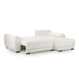 Rackhams Zura Plush Velvet Large 3 Seater L Shaped Universal Corner Sofa Bed - Mocha - thumbnail 5