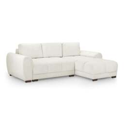 Rackhams Zura Plush Velvet Large 3 Seater L Shaped Universal Corner Sofa Bed - Mocha - thumbnail 4