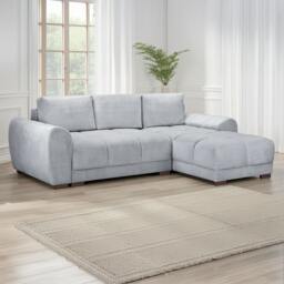 Rackhams Zura Plush Velvet Large 3 Seater L Shaped Universal Corner Sofa Bed - Mocha - thumbnail 2