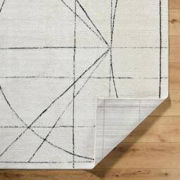 Rackhams Galey Alix Architect-Modern Ivory Black Graphic High Pile Rug - 200 x 275 cm - thumbnail 4