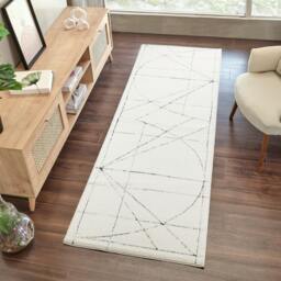 Rackhams Galey Alix Architect-Modern Ivory Black Graphic High Pile Rug - 200 x 275 cm - thumbnail 5