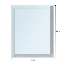 Rackhams Kensington Rectangular Wall Mounted Frameless Diamond Cut Bathroom Mirror 60 x 45cm - thumbnail 2