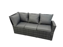 Rackhams Rattan Garden Furniture Set Outdoor 10 Seater Patio Dining Corner Sofa Sets with Dining Table Chair Dark Grey Mixed - thumbnail 3