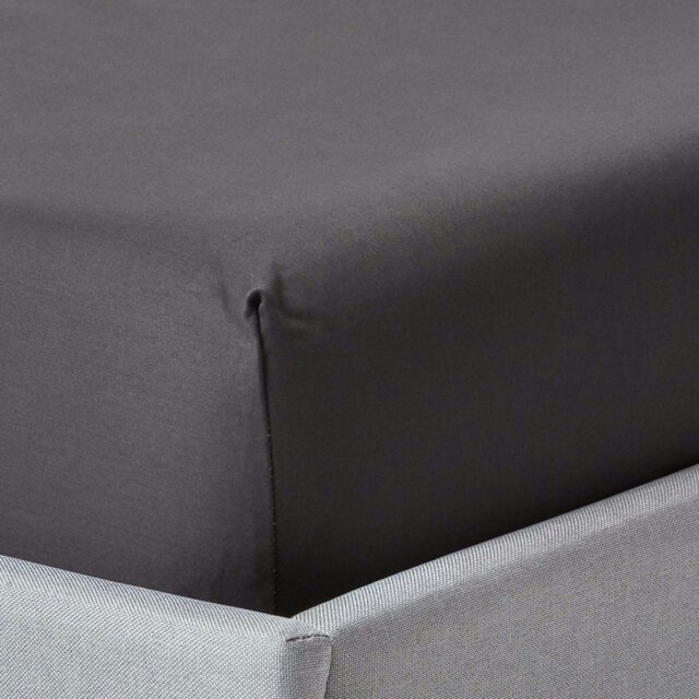 Rackhams Premium 1000 TC Egyptian Cotton Sateen Weave Fitted Sheet – 30 cm Deep - Dark Charcoal Grey - King - image 1