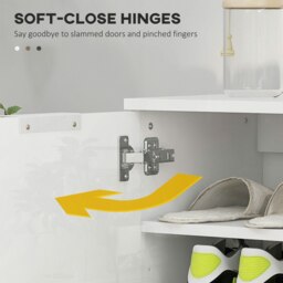 Rackhams Shoe Storage Cabinet with Soft-Close Hinges & Adjust Shelves, High Gloss - High gloss - thumbnail 4