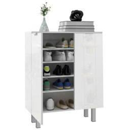 Rackhams Shoe Storage Cabinet with Soft-Close Hinges & Adjust Shelves, High Gloss - High gloss - thumbnail 2