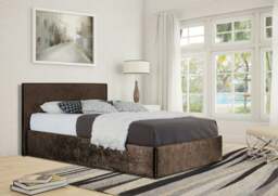 Rackhams Prado Crushed Velvet Ottoman Bed Frame - Silver - 3ft - thumbnail 1