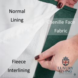 Rackhams Velvet Chenille Thermal Fleece Lined Single Eyelet Door Curtain - Green - thumbnail 2