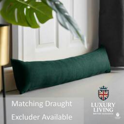 Rackhams Velvet Chenille Thermal Fleece Lined Single Eyelet Door Curtain - Green - thumbnail 6