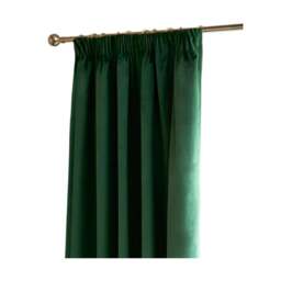 Rackhams Ultimate Velvet Pencil Pleat Curtains - Emerald - 168cm x 183cm - Emerald - 100% Polyester - thumbnail 1