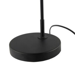 Rackhams Traditional Matte Black Arch Desk Table Lamp with Clear Ribbed Shade - thumbnail 3