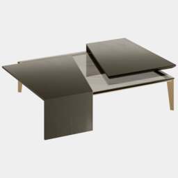 Rackhams Pawson Centre Table: Smoked Glass & Brass - thumbnail 2