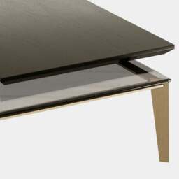 Rackhams Pawson Centre Table: Smoked Glass & Brass - thumbnail 3