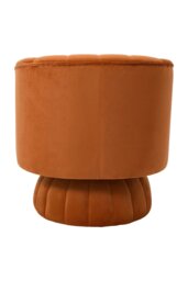 Rackhams Orange Velvet Upholstered Swivel Accent Armchair - Orange - thumbnail 6