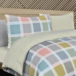Rackhams Luxury Super Soft Crosshatch Check Reversible Complete Bedding Set - Single - thumbnail 2