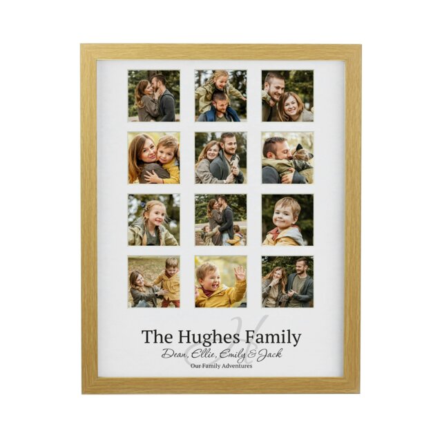 Rackhams Personalised Family Oak Multi Photo Frame - image 1