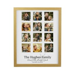 Rackhams Personalised Family Oak Multi Photo Frame - thumbnail 1