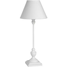 Rackhams Symi Slim Table Lamp (UK Plug) - White - H45 x W22 x D22cm - White - 100% Wood