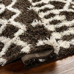 Rackhams Urban Shag-Geometric Brown Ivory Soft Plush Pile Rug - 130 x 170 cm - thumbnail 4