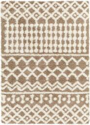 Rackhams Urban Shag-Geometric Brown Ivory Soft Plush Pile Rug - 130 x 170 cm - thumbnail 2