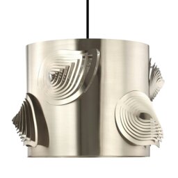 Rackhams Satin Nickel Solid Metal Easy Fit Lamp Shade with Laser Cut Leaves - thumbnail 3